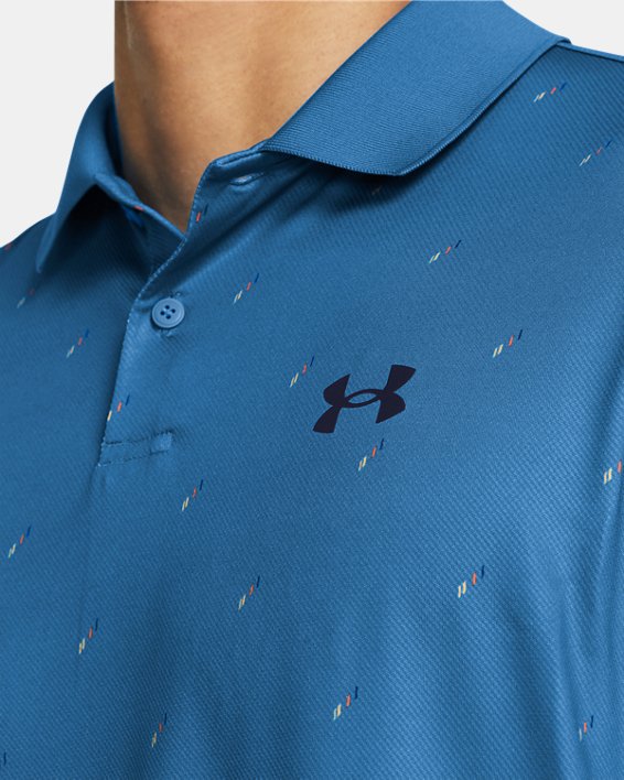 Men's UA Matchplay Printed Polo, Blue, pdpMainDesktop image number 2